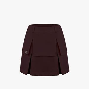 하이웨이스트 레이어 스커트 (버건디)