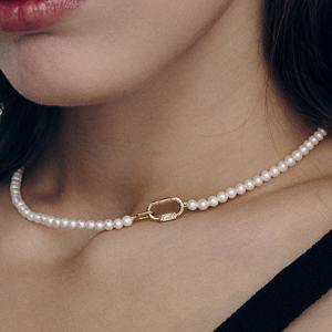 노아이유 14K(Y) 담수진주 비드 목걸이 4mm 40cm 초커형 HL3N28317Y4400