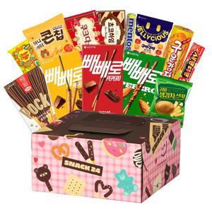스낵24 빼빼로데이 11데이 막대과자 케이크박스 과자선물세트 13p