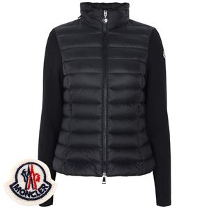 25SS 블랙 니트 믹스 구스 다운 집업 자켓 9B00006 M1122 999