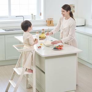 슬림 접이식 자작나무 러닝타워 키친헬퍼 유아계단 +전용 후크