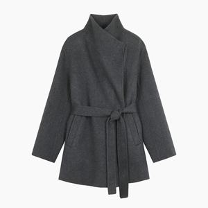 [최초가 558,000원] 아미고 하이넥 벨티드 코트_SACTE6561DT