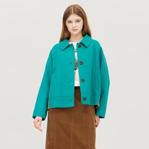 [본사] [Online Exclusive] 자카드 니트 블록 하프 코트_BACTE1561TQ