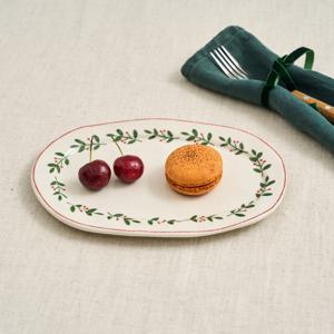 L 산타의 겨울선물 주물주물 타원접시 W23