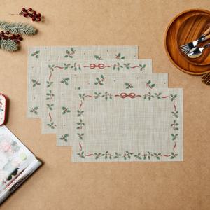 코지베어 크리스마스 리프 식탁매트 4P세트