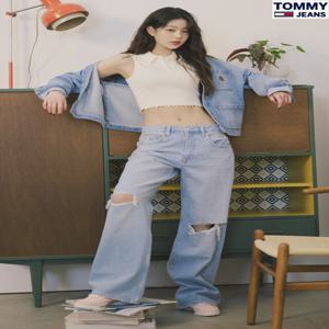 타미진 여성 루즈핏 디스트로이드 스트레이트 데님팬츠 T32F1NEW42TWT1-B