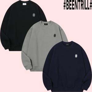 [빈트릴]에센셜 해시태그 로고 기모 맨투맨 BA244RM001