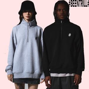 [빈트릴]에센셜 해시태그 하프 집업 맨투맨 BA244RM002