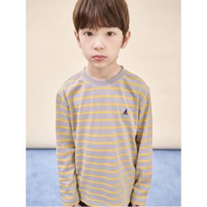 가을 멀티 스트라이프 긴소매 티셔츠 - 그레이