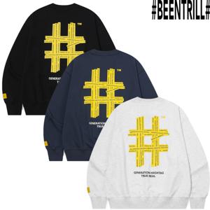 [빈트릴]옐로우 해시태그 맨투맨 BA251RM002