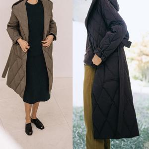 [런칭가 199900]21 다이아퀄팅 후드 헝가리구스 롱다운