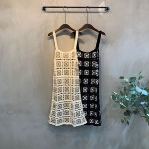 [브리치]  / 마데 패턴 펀칭 니트 나시 원피스 2color C