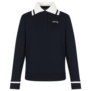 [핑골프][양말증정]여성 배색 카라 긴팔 티셔츠 121C4TO091_NA