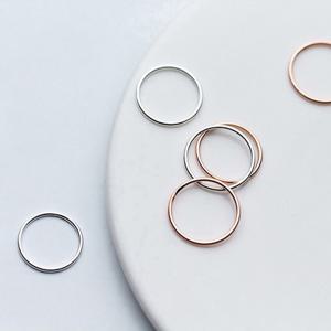 R011 실버 925 데일리 18K 로즈골드 레이어드 가드 링 민자 기본 실반지 마디 애끼 은 반지