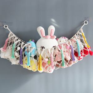 마크라메 인형 보관 인형해먹 그물 걸이 벽걸이 인테리어 소품 2단 횡형 빈티지 로프