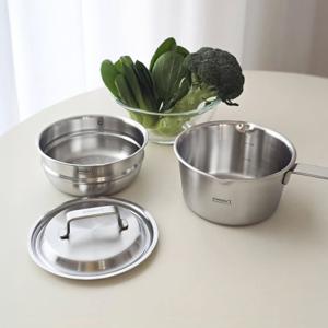 블루마마 통5중 이유식 편수냄비 스텐 316 무연마제