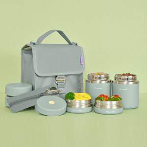 투고 보온도시락 4P + 슬림 수저세트