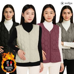 [하프클럽] () 여성 데일리 슬림핏 패딩 브이넥 경량 베스트 WT704