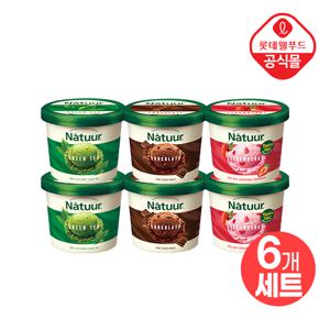 [롯데 나뚜루] 아이스 컵 6개 세트(초코2+딸기2+녹차2)