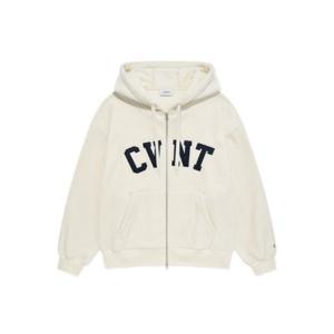 후드집업 CQK CO2403JK18-IV CVNT 플리스 오버핏 후디 집업 아이보리