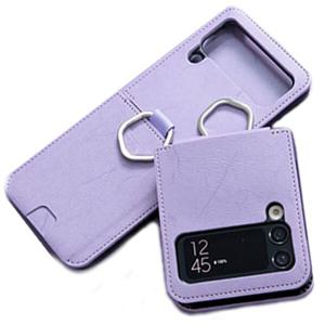 Z플립4 힌지커버 HANJI레더링 케이스 Z플립4가죽포켓케이스 제트플립4가죽케이스