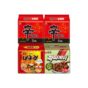 농심 신라면 10개 + 너구리 5개 + 짜파게티 5개