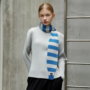 yoyoyoy여성[최초가 133000원] 스트라이프 머플러 플리츠 티셔츠 라이트그레이_AJ08WNPTS01