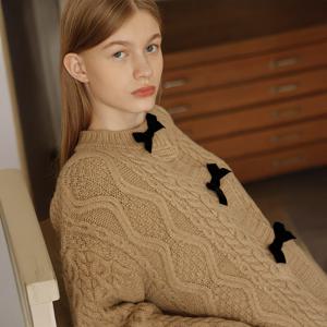 yoyoyoy여성[최초가 66000원] 리본 포인트 케이블 니트 가디건_AJ12WNKCD30