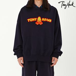 [Tony Hawk]  부클 스마일리 보더 로고 후디_네이비