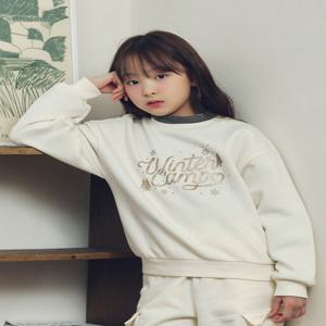 MKE4TR2001 여아 라이트플리스 레터링 스웨트셔츠