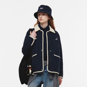 우먼스 코듀로이 칼라 퀼팅 자켓 8556 네이비