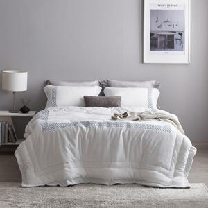 자수 극세사 차렵이불 S/Q (블루)