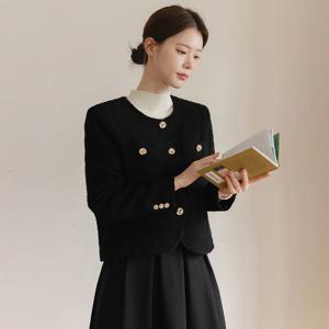 (~XXL까지) 카엘룬 골드버튼 파이핑 트위드자켓 가을 하객룩 오피스룩 모임룩 격식룩 자체제작 빅사이즈