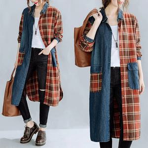 노바체크 루즈핏롱셔츠 롱티 박스티 여성긴팔셔츠 오버핏티 폴라티 풀오버 롱셔츠 오버핏 여성블라우스