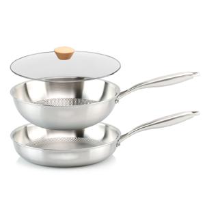베누 ALL 스테인레스 통3중 후라이팬 3P 세트 (28cm후라이팬+28cm궁중팬+28cm유리커버)