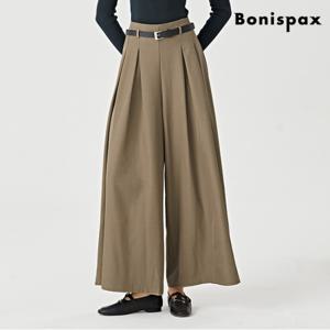 정상가:79,000원｜핀턱 오버 와이드 베이직 벨티드 슬랙스 팬츠 (XO3TA006L0)