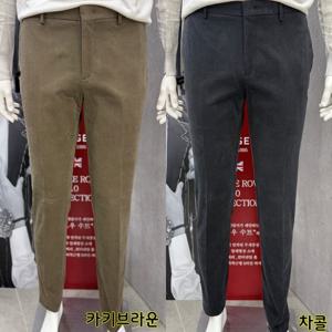 남성 기모 가을 겨울 차콜, 카키 브라운 캐주얼 면바지 일자 슬랙스 팬츠 2컬러_JK