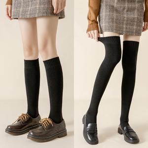 기모 오버 니삭스 무릎 압박 롱 무릎 반 양말 스타킹 니하이 삭스
