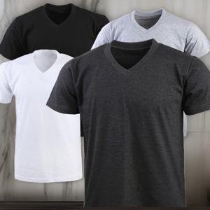 남자 브이넥 베이직 운동복 반팔 이너 티셔츠