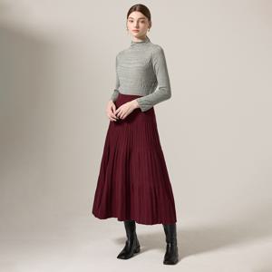 [최초가 138000원] A라인 플리츠 배색 밴딩 니트 스커트_YH10WQKSK02