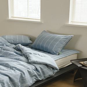필굿 알러지케어 차렵이불세트 퓨어블루 스트라이프 (SS/QK/SK)