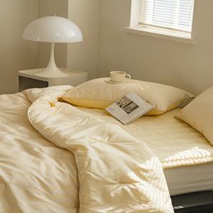 필굿 알러지케어 차렵이불세트 레몬버터 스트라이프 (SS/QK/SK)