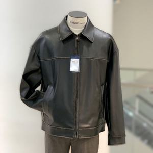 Y3GU-33A 블랙 비건레더 캐주얼 블루종 가죽점퍼 자켓