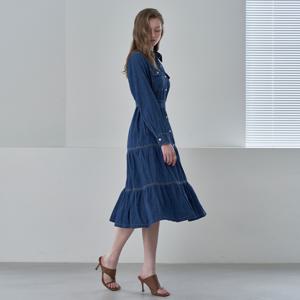 공식몰 [정상가 99,000원] 데님 포켓 카라 캉캉 원피스 LM10OP101L