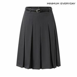 정상가:79,000원 ㅣ [미니멈 에브리데이]벨티드 핀턱 플리츠 미디 스커트 (EB3WH007D)