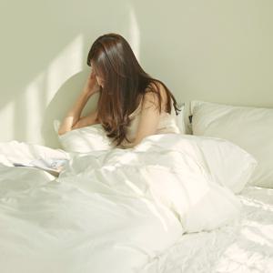 [풀세트] 시그니처 마카롱 항균 사계절 온도조절 차렵이불 패드세트 크림화이트 (SS/QK/SK)