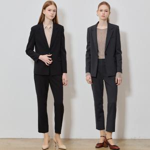 (LIST)] 원버튼 싱글 셋업 재킷 + 슬림 스트레이트 셋업 팬츠 2종세트 (택가격: 406000원)