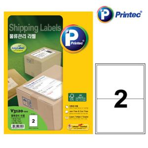 물류관리용라벨 V3120 100매 2칸 프린텍