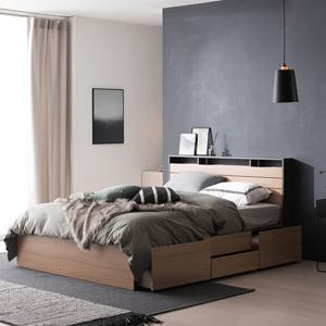 필로시 모던 퀸 침대 프레임 2단 멀티수납형