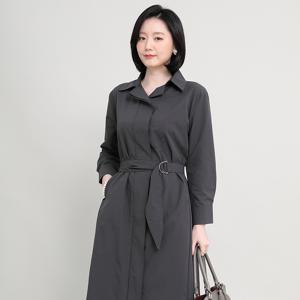 엄마옷 마인드맵 카라 여성 봄 가을 긴팔 벨트 정장 롱 셔츠 원피스 O09120 50대 60대 중년여성